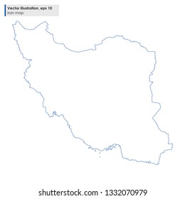 iran map vector line illustration on white background
