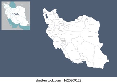 iran map vector of middle east countries.