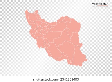 Irán mapea el color naranja vectorial en un fondo transparente.