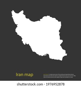 Iran map white color High Detailed on dark background. Abstract design vector illustration eps 10