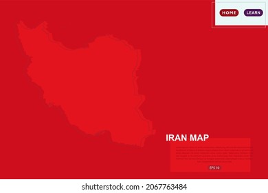 Iran Map - World Map International vector template with red color and outline sketch isolated on red background for education, design, website, banner - Vector illustration eps 10