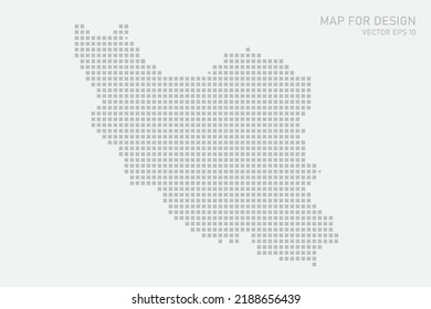Iran Map - World map International vector template with grey pixel, grid, grunge, halftone style isolated on white background for education, infographic, design - Vector illustration eps 10