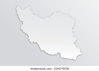 Iran Map - World map International vector template with 3D, paper style including shadow and white color on grey background for design, education, infographic - Vector illustration eps 10