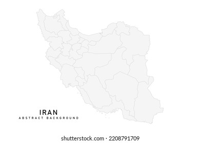 Mapa de Irán - Mapa Mundial de la plantilla de vector internacional con alto nivel de detalle incluyendo el color gris y la línea gris aislados en fondo blanco para el diseño - Ilustración vectorial eps 10