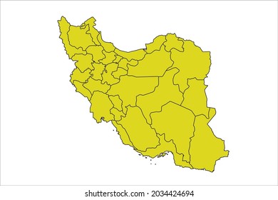 Iran map yellow Color on Backgound