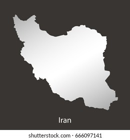 Iran map,border with chrome,metal shine gradient. Vector illustration