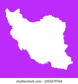 Iran map-White map on purple background. Each city and border has separately. Vector illustration eps 10.