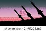 Iran Missile, flat color illustration