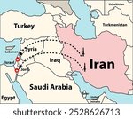 iran missle atacks israel, middle east conflict blocks, vector illustration 