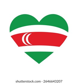 Iran National Flag in Heart Shape Graphic