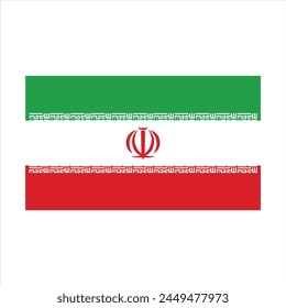 Iran National Flag Vector Illustration with Symbol and Horizontal Tricolor Design