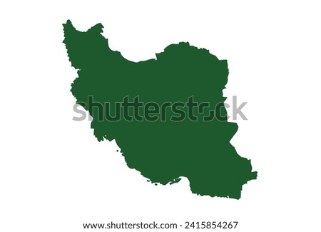 Iran or Persia Map Plain Green 