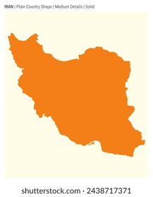 Iran plain country map. Medium Details. Solid style. Shape of Iran. Vector illustration.