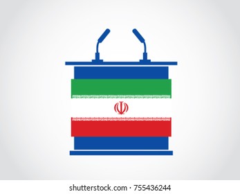 Iran Podium People Speech