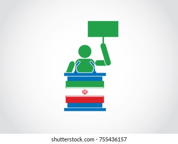 Iran Podium Protest Speech
