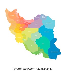 Iran political map of administrative divisions