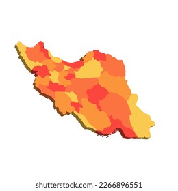 Iran political map of administrative divisions - provinces. Map with labels.
