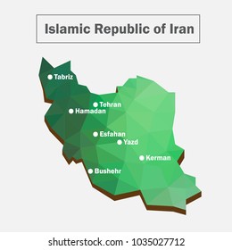 Iran polygon vector map, polygon art, world map