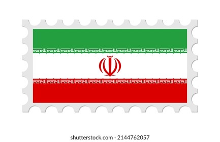 Iran Postage Stamp With Shadow. Vector illustration.