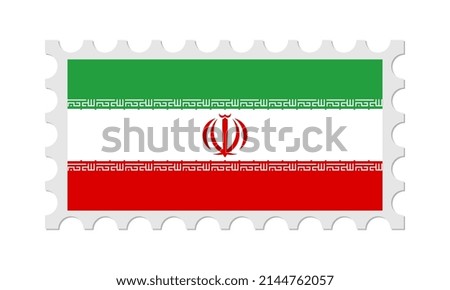 Iran Postage Stamp With Shadow. Vector illustration.