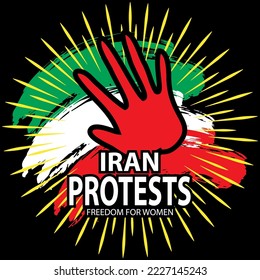 Iran protests concept. Poster design.