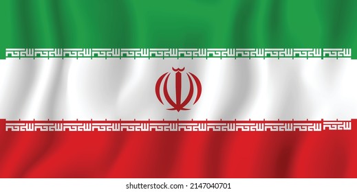 Iran realistische schwingende Flagge Vektorgrafik. Landeshintergrund Unabhängigkeitstag
