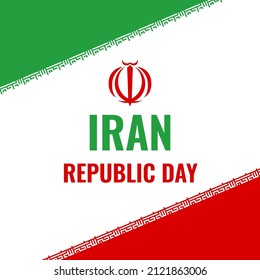 Iran Republic Day typography poster. Iranian National holiday. Vector template for banner, greeting card, flyer, etc.
