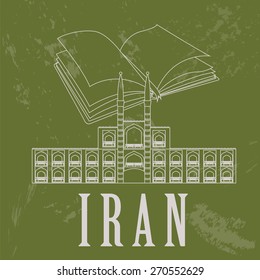 Iran. Retro styled image. Vector illustration