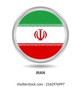 Iran round flag design is used as badge, button, icon, wall painting