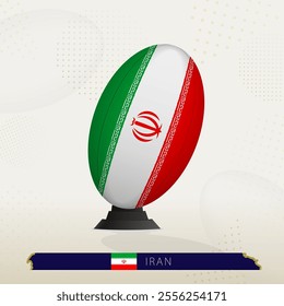 Iran Rugby Ball on Rugby Kicking Tees with Modern Design. Illustration perfect for sports, national pride, and rugby-related projects.