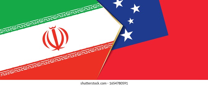 Iran and Samoa flags, two vector flags symbol of relationship or confrontation.