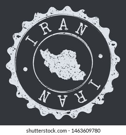 Iran Seal Map. Silhouette Postal Passport Stamp. Round Vector Icon Postmark.