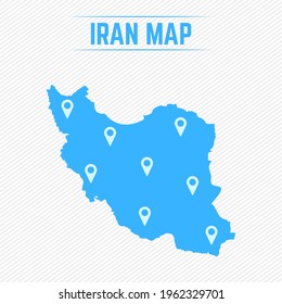 Iran Einfache Karte mit Kartensymbonen