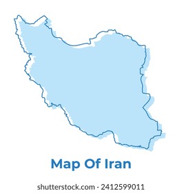 Iran simple outline map vector illustration