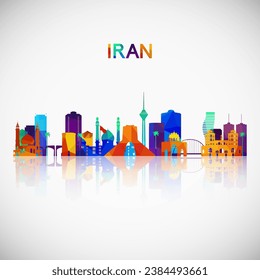 Iran skyline silhouette in colorful geometric style. Symbol for your design. Vector illustration.