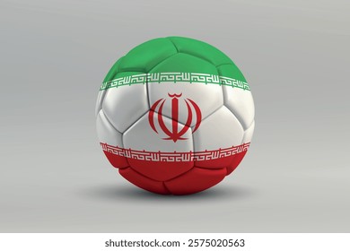 Iran soccer ball featuring the national flag design on a gray background