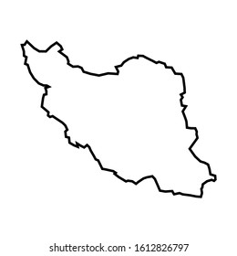 Iran - solid black outline border map of country area. Islamic Republic of Iran vector map. Iran outline map.