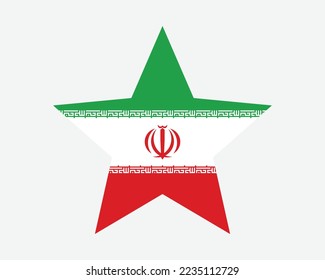 Iran Star Flag. Iranian Star Shape Flag. Country National Banner Icon Symbol Vector Flat Artwork Graphic Illustration svg
