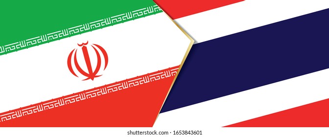 Banderas de Irán y Tailandia, dos banderas vectoriales símbolo de relación o confrontación.