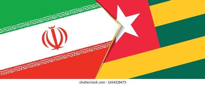 Banderas de Irán y Togo, dos banderas vectoriales símbolo de relación o enfrentamiento.