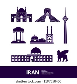 Iran Travel Destination Vector Stock Vector (Royalty Free) 1197358450