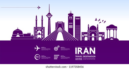 Iran Travel Destination vector.