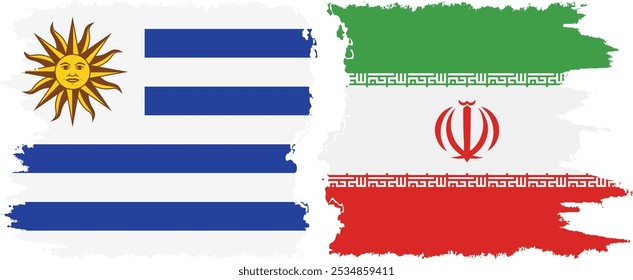 Irán y Uruguay grunge enarbolan conexión, Vector