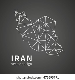 Iran vector dark triangle perspective map