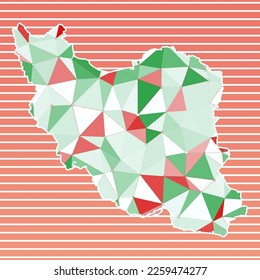 Iran vector illustration. Iran design on gradient stripes background. Technology, internet, network, telecommunication concept. Modern vector illustration.