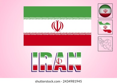 Iran vector illustration and map

