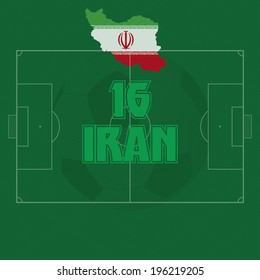 Iran vector illustration, map with soccer ball