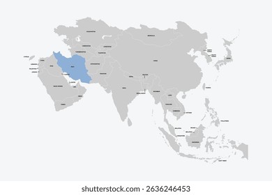 Iran vector map, Asia map Silhouette isolated on white background. for website layouts, background,education,travel worldwide, map silhouette and earth geography