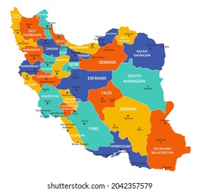 Iran Vector Map High Detailed Illustration Stock Vector (Royalty Free ...