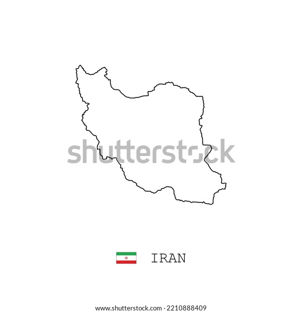 Iran Vector Map Outline Line Linear Stock Vector (Royalty Free ...